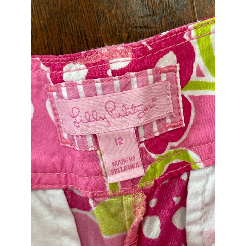 Lilly Pulitzer Originals Vintage Pink/Green Shorts Womens Size 12 - Picture 4 of 6